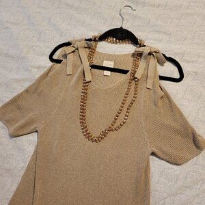 Gold Metallic Tunic Blouse